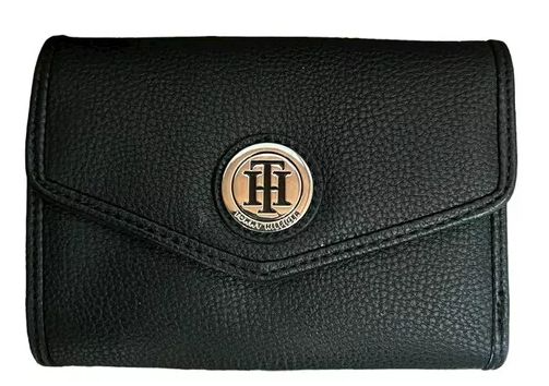 Carteira Feminina TOMMY HILFIGER em Couro Preto