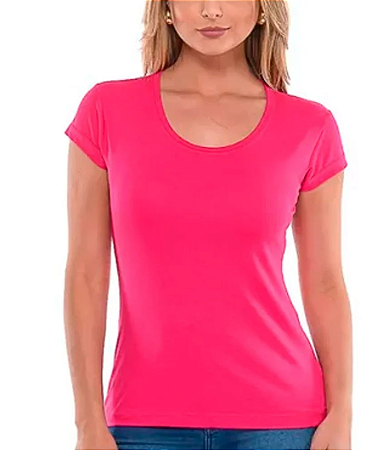 Blusa Baby Look Feminina Manga Curta Básica Lisa