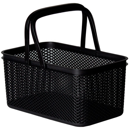 Cesto de Polipropileno PARAMOUNT Retangular com Alça Preto Linea 30x18x15 cm