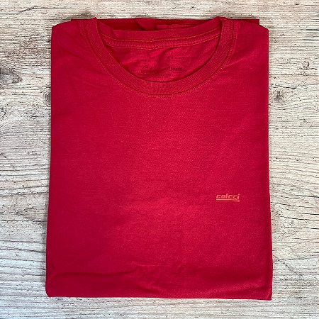 Camiseta Masculina COLCCI Vermelho Logo Laranja