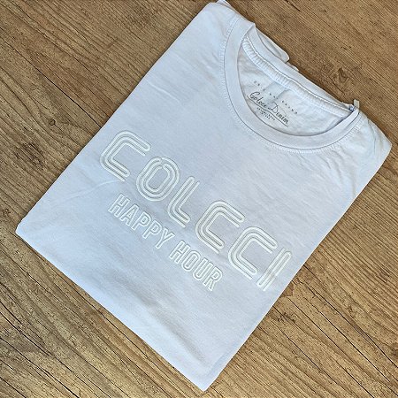 Camiseta Masculina COLCCI Branco Logo Emborrachada