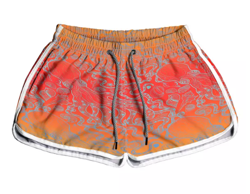 Short Feminino Tactel Laranja Degradê Polvos