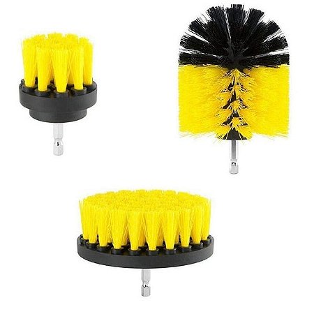 Conjunto com 03 Peças de Escovas de Nylon para Pneus Automotivo