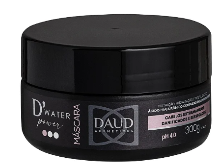 Máscara Cabelos Extremamente Danificados Linha D´Water Power 300g DAUD COSMÉTICOS