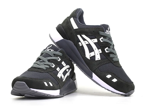 Tênis Masculino ASICS Gel Lyte III Azul Marinho detalhes Branco