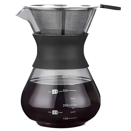 Cafeteira de Vidro UNY GIFT com Coador de 400 ml