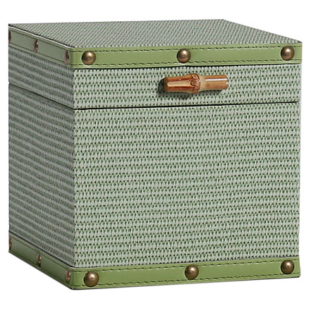 Caixa em MDF ENTRECASA Quadrada em Trama com 16x16 cm Pistache