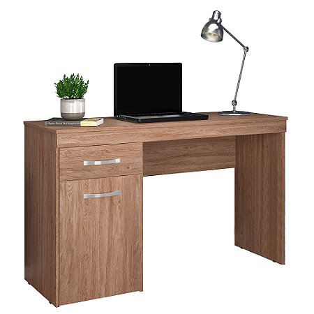 Mesa Office Escrivaninha Demobile Vitoria com 01 Porta e 01 Gaveta Nogal Touch