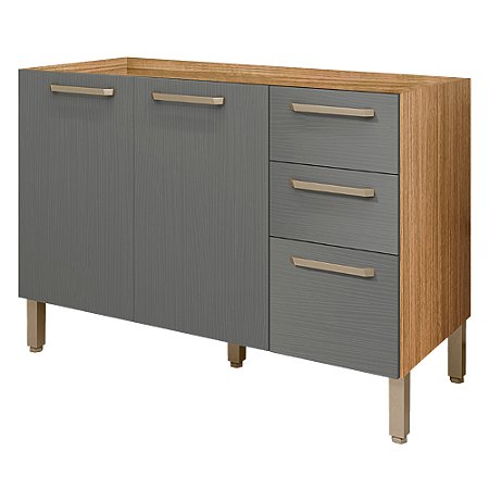 Balcão KITS PARANA Versalhes com 03 Portas e 02 Gavetas