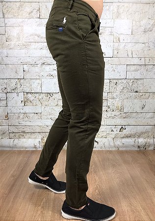 Calça Masculina Sarja PRL Verde Militar