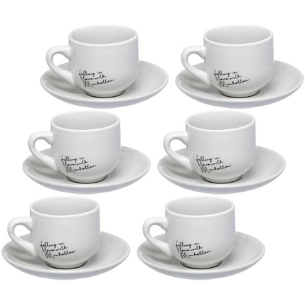 Jogo de Xícaras de Porcelana ETILUX para Café Manhattan Falling com 12 Peças 80 ml