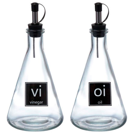 Galheteiro de Vidro Azeiteiro e Vinagreiro ETILUX Manhattan com 02 Peças 250 ml