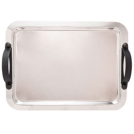 Bandeja de Inox ROJEMAC Manhattan com Alça 40x30x05 cm Preto Fosco