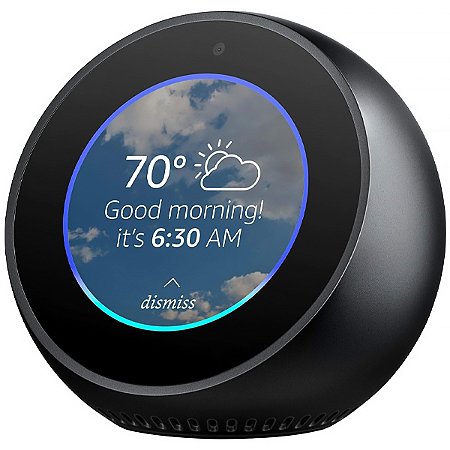 Smart Despertador AMAZOM Echo Spot com Wi-Fi e Bluetooth Preto
