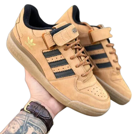 Tênis Masculino ADIDAS Forum Low Couro Caramelo Preto