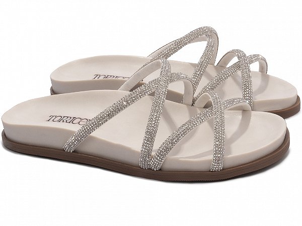 Sandália Feminina TORRICELLA Papete Birken 4 Tiras Off White