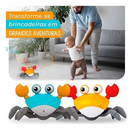 Brinquedo Caranguejo para Bebê Eletrônico Fujão com Sensor