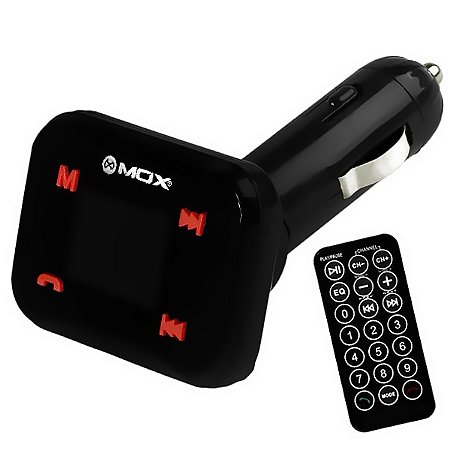 Transmissor FM MOX MO-CBT20 com Bluetooth e Microfone Preto