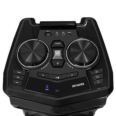 Caixa Karaokê AIWA AWPOK8T 500 watts Bluetooth / USB / Bivolt Preto