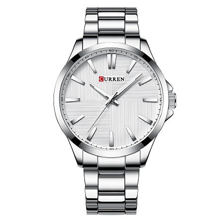Relógio Masculino CURREN 8322 Esporte À Prova D'Água Quartzo Prata