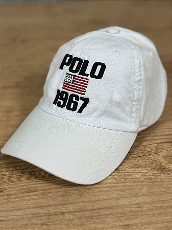 Boné Masculino PRL Branco Logo Preto 1967