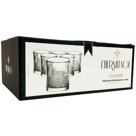 Jogo de Copos de Cristal FULL FIT Baixo VIVANT com 06 Peças  310 ml