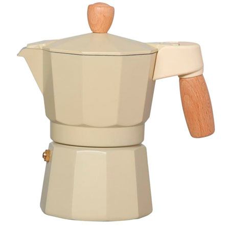 Cafeteira de Alumínio ETILUX Italiana 150 ml Bege