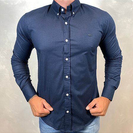 Camisa Masculina LCT Manga Longa Azul