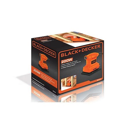 Lixadeira BLACK DECKER Orbital 200 W 1/4" 1400 rpm Laranja