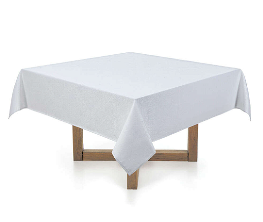 Toalha de Mesa Quadrada 8 Lugares KARSTEN Vilares Branco 1.80m x 1.80m