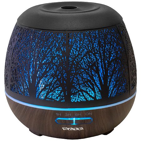 Umidificador de Ar SATELLITE Aroma A-H6805 05 Watts de 400 ml Bivolt Preto com Marrom