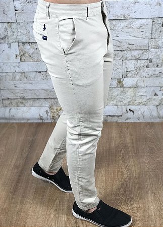 Calça Masculina Sarja PRL Creme
