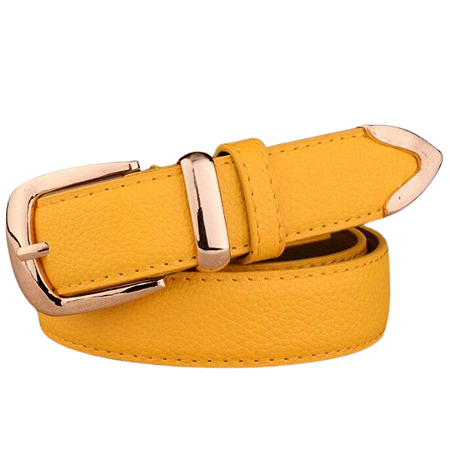 Cinto Feminino em Couro Colors com Fivela Dourada