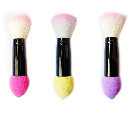 Pincel de Rosto Pó Blush Multifuncional Ponta Dupla Maquiagem Profissional