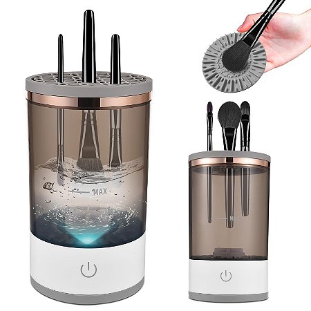 Limpador Automático de Pincel Cosmético Elétrico Giratório Recarregável USB Portátil
