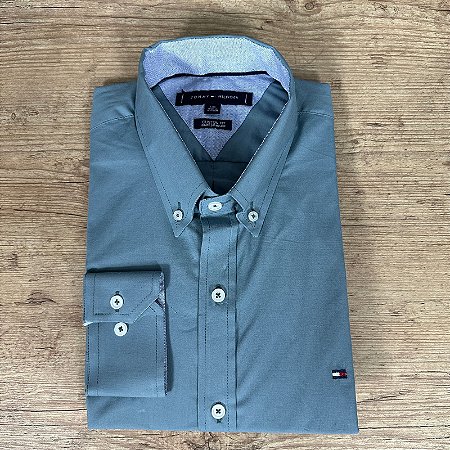 Camisa Masculina TH Manga Longa Cinza