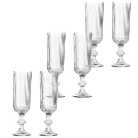 Jogo de Taças de Vidro FULL FIT Cameratta para Champagne com 06 Peças 160 ml