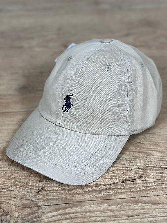 Boné Masculino PRL Bege Logo Preto Polo