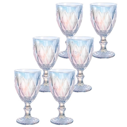 Jogo de Taças de Vidro KEHOME Diamond com 06 Peças de 340 ml