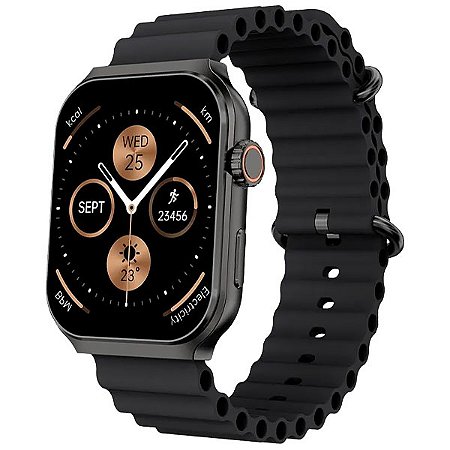 Smartwatch AIWA AWSF25B com Bluetooth Cinza com Preto