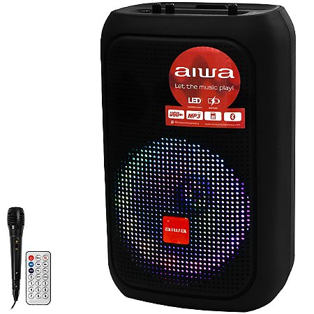 Caixa de Som AIWA 8 Watts RMS com Bluetooth e USB Preto