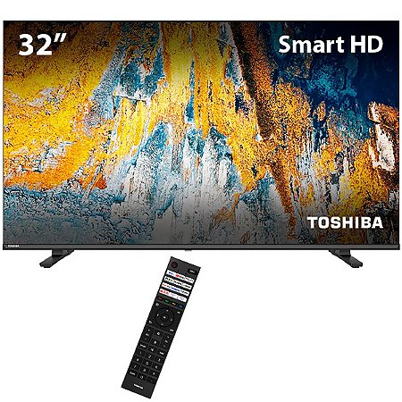 Smart TV QLED 32 Polegadas TOSHIBA HD Wi-Fi / Bluetooth com Conversor Digital