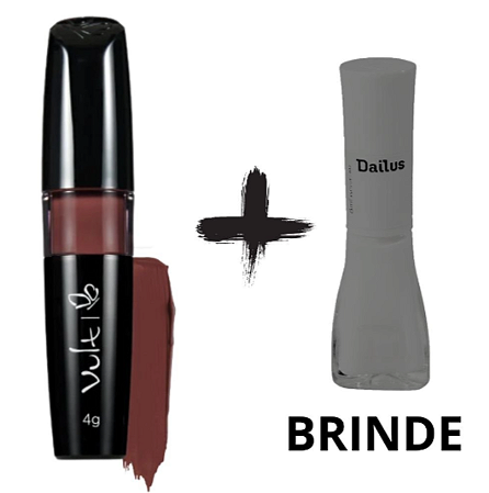 Batom Líquido VULT Matte HD Cor Castanho Escuro +BRINDE