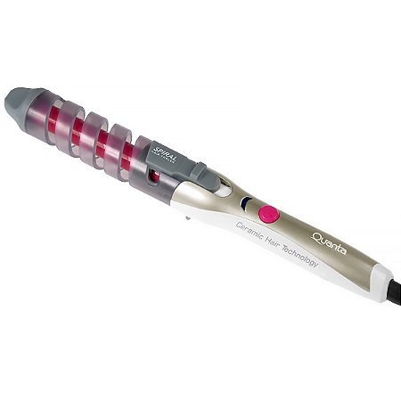 Modelador de Cabelo QUANTA de 19 mm 180 °C Bivolt Branco com Dourado