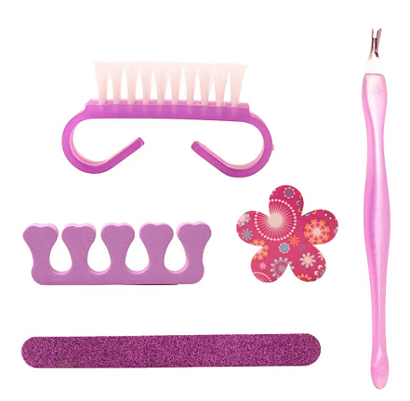 Kit Manicure e Pedicure Espátula Lixa + Acessórios