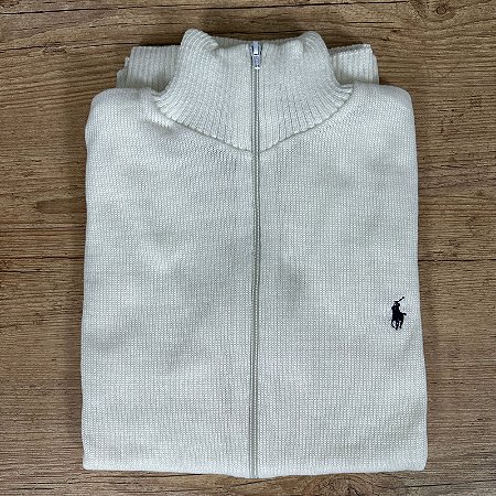 Jaqueta Masculina PRL com Zíper Off White