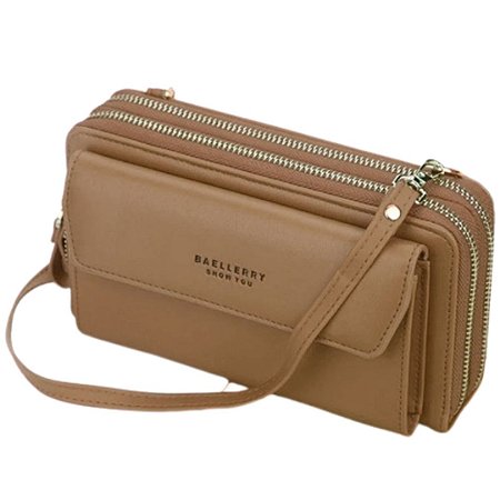 Bolsa Carteira Feminina Grande com Alça Transversal 2 Zíperes Colors