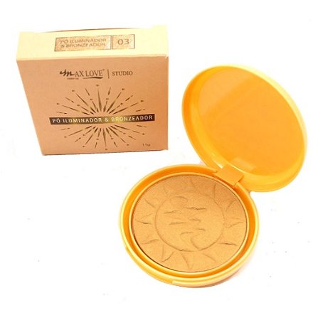 Pó Compacto Iluminador e Bronzeador MAX LOVE Cor 03