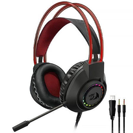GAMES - Headset Gaming REDRAGON Scream H231RGB com USB / 3.5 mm para PC / PS5 / Xbox One / Nintendo Switch Preto