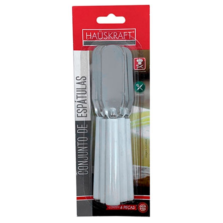 Conjunto de Espátulas ETILUX em Inox com 06 Peças Branco